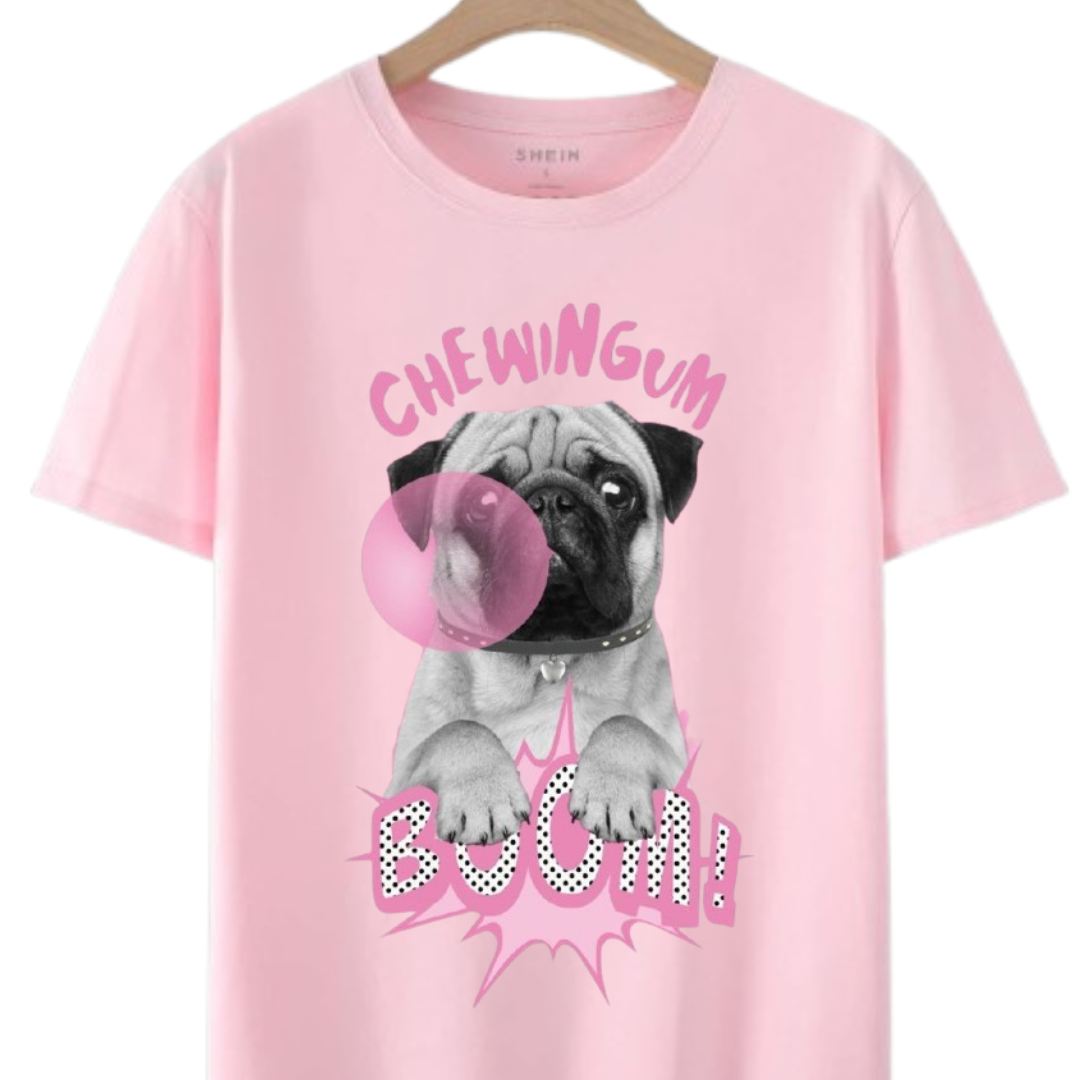 Chewing Gum Boom | Cute Pug Bubblegum Graphic Tee