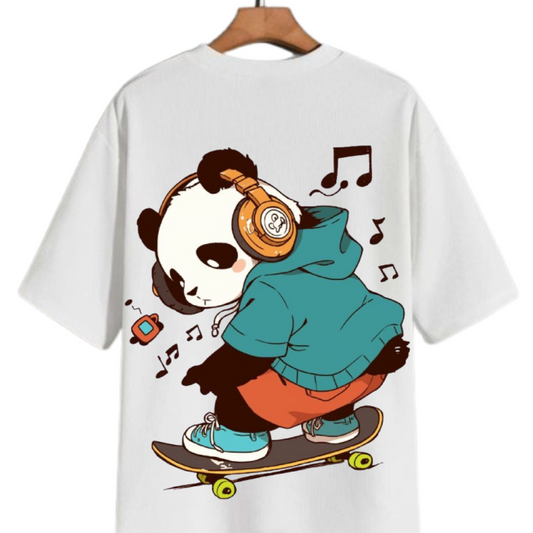Skateboarding Panda Tee | Music & Skate Graphic Shirt