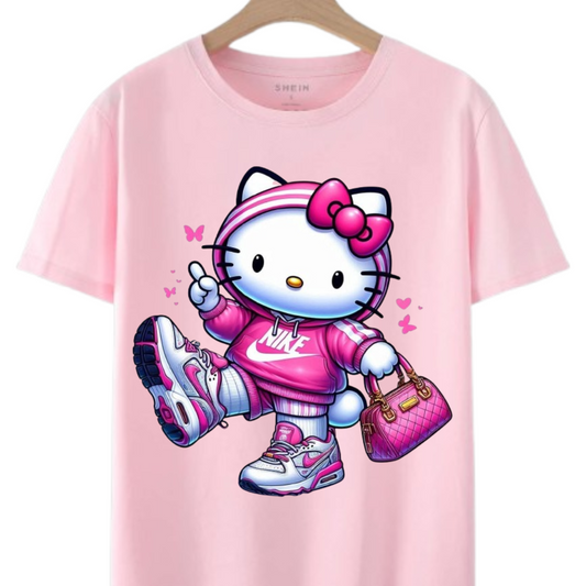 Stylish Kitty | Pink Streetwear Tee