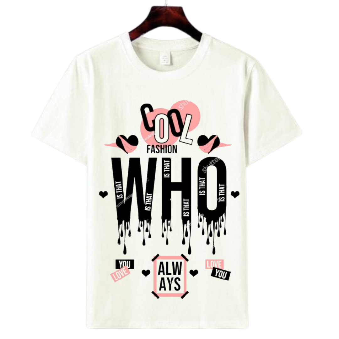 Cool WHO Always | Edgy Love Print Tee