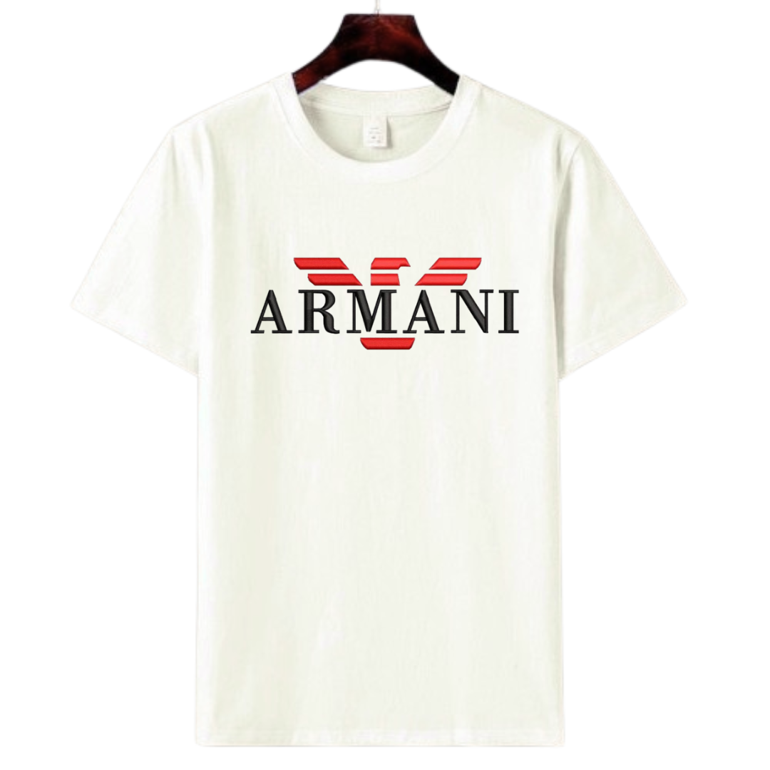 Armani Inspired | Red Stripes Logo | Graphic T-Shirt