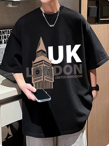 Oversized black Uk london printed tshirt